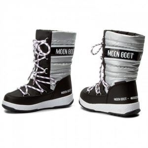 Śniegowce MOON BOOT - Quilted Jr Met Wp 34051400002 Nero-Arge/Black/Silver