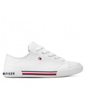 Trampki TOMMY HILFIGER - Low Cut Lace Up Sneaker T3X4-30692-0890 S White 100