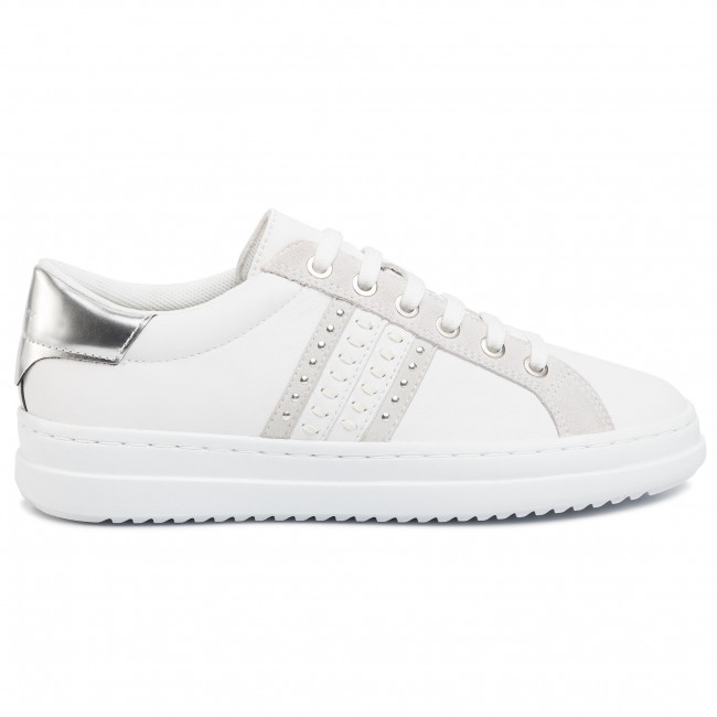 Sneakersy GEOX – D Pontoise DD02FED 085BN C0007 White/Silver – białe