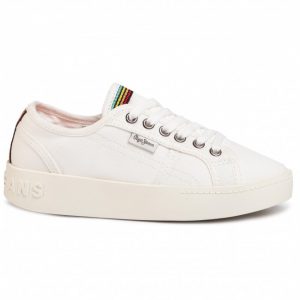 Sneakersy PEPE JEANS - Brixton Canvas PGS30448 Off White 803