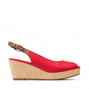 Espadryle TOMMY HILFIGER - Iconic Elba Sling Back Wedge FW0FW04788 Primary Red XLG