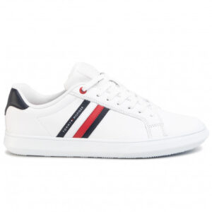 Sneakersy TOMMY HILFIGER - Essential Leather Cupsole FM0FM02668 White Ybs