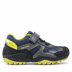 Sneakersy GEOX - J N.Savage B Wpf B J16CBB 050BU C1267 S Dk Grey/Lime