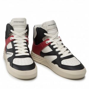 Sneakersy EMPORIO ARMANI - X4Z100 X4Z100 XN013 Blk/Off Wht/Blk/Red