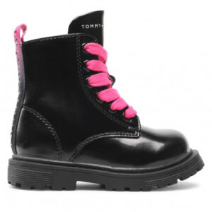 Trapery TOMMY HILFIGER - Lace-Up Bootie T1A5-31185-0776 M Black/Fuchsia