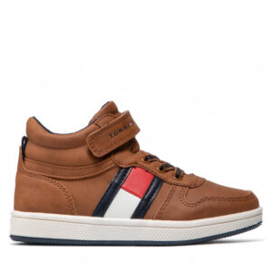 Sneakersy TOMMY HILFIGER - Higt Top Lace-Up/Velcro Sneaker T1B4-32049-0900 S Tobacco 520