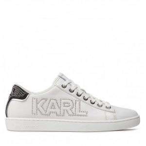 Sneakersy KARL LAGERFELD - KL61221 White Lthr W/Silver