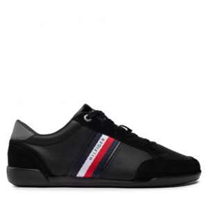 Sneakersy TOMMY HILFIGER - Corporate Material Mix Leather FM0FM03741 Black