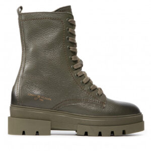 Trapery TOMMY HILFIGER - Monochromatic Lace Up Boot FW0FW05946 Army Green RBN
