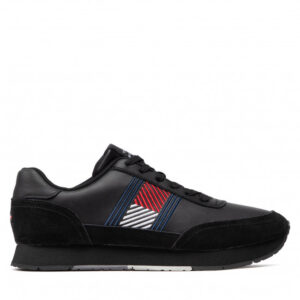 Sneakersy Tommy Hilfiger - Essential Runner Flag Leather FM0FM03928 Black BDS