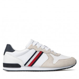Sneakersy Tommy Hilfiger - Iconic Leather Runner FM0FM03272 White YBR