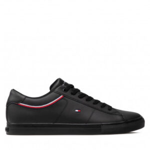 Sneakersy TOMMY HILFIGER - Essential Leather Sneaker Detail FM0FM03887 Black BDS
