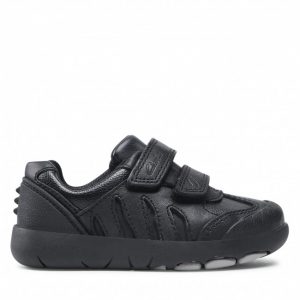 Sneakersy CLARKS - Rex Stride T 261614397 Black Leather