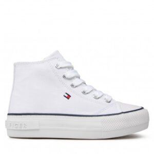 Trampki TOMMY HILFIGER - High Top Lace-Up Sneaker T3A4-32119-0890 M White 100