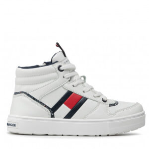 Sneakersy TOMMY HILFIGER - High Top Lace-Up Sneaker T3B4-32066-0900 M White 100