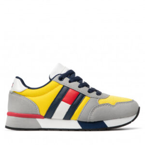 Sneakersy Tommy Hilfiger - Low Cut Lace-Up Sneaker T3B4-32241-1040 M Grey/Yellow X521