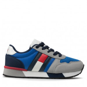 Sneakersy TOMMY HILFIGER - Low Cut Lace-Up Sneaker T3B4-32241-1040 M Grey/Royal X602