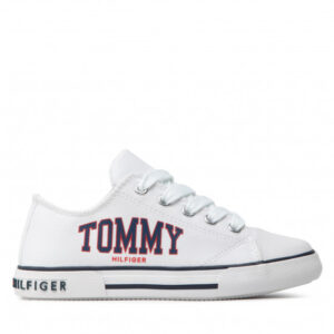 Trampki TOMMY HILFIGER - Low Cut Lace-Up Sneaker T3X4-32208-1352 M White 100