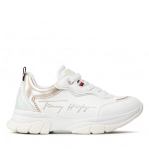 Sneakersy Tommy Hilfiger - Low Cut Lace-Up Sneaker T3A4-32164-0289 White/Platinum X048