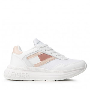 Sneakersy TOMMY HILFIGER - Low Cut Lace-Up Sneaker T3A4-32167-0733 M White/Pink X134