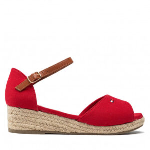 Espadryle Tommy Hilfiger - Rope Wedge Sandal T3A7-32185-0048 S Red 300