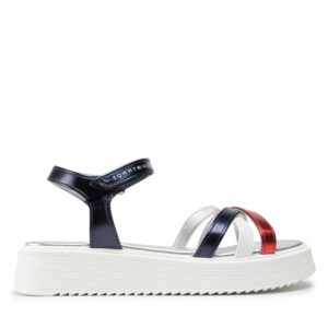 Sandały Tommy Hilfiger - Velcro Sandal T4A2-32184-0371 S Blue/White/Red Y004