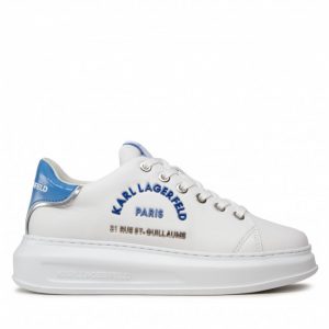 Sneakersy KARL LAGERFELD - KL62539A White Lthr W/Blue