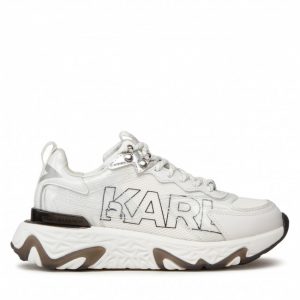 Sneakersy KARL LAGERFELD - KL62425 White Lthr/Textile