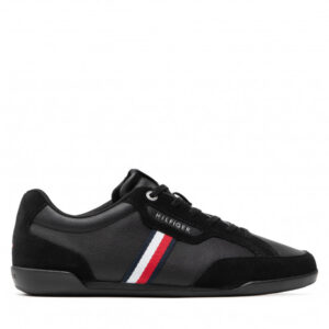 Sneakersy TOMMY HILFIGER - Corporate Mix Leather Cupsole FM0FM04015 Black BDS