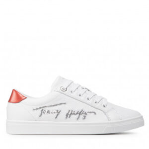 Sneakersy TOMMY HILFIGER - Th Signature Essential Cupsole FW0FW06132 White YBR