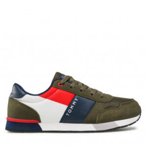 Sneakersy TOMMY HILFIGER - Low Cut Lace-Up Sneaker T3B4-32074-0316 Military Green 414