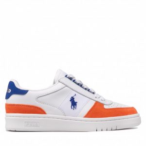 Sneakersy POLO RALPH LAUREN - Polo Crt PP 809860888002 White/Sailing Orange/Hrtg Ryl