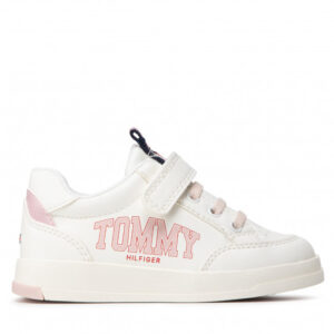 Sneakersy TOMMY HILFIGER - Low Cut Lace-Up T1A4-32140-1384 S White/Pink X134