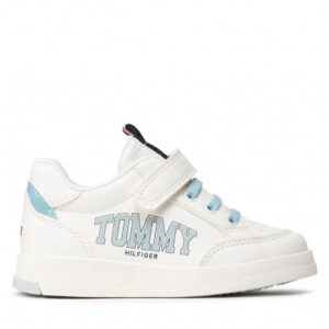 Sneakersy TOMMY HILFIGER - Low Cut Lace-Up T1A4-32140-1384X356 M White/Light Blue