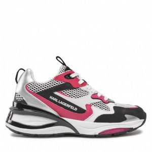 Sneakersy KARL LAGERFELD - KL63110 Black Lhtr/Text W/Pink 40P