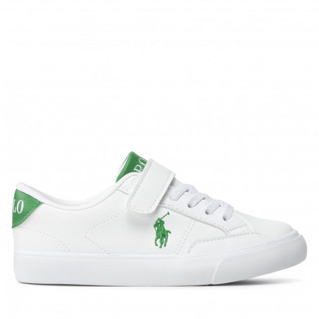 Sneakersy POLO RALPH LAUREN – Theron IV Ps RF103546 White/Green – białe