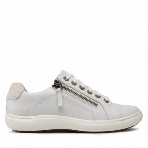 Sneakersy CLARKS - Nalle Lace 261650014 White Leather