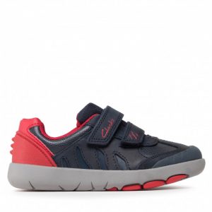 Sneakersy CLARKS - Rex Play K 261619306 Navy/Red Leather