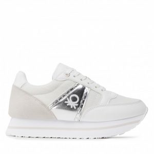 Sneakersy UNITED COLORS OF BENETTON - Bull Metal BTW213200 White/Silver 1040