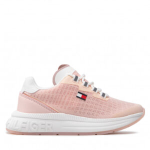 Sneakersy TOMMY HILFIGER - Low Cut Lace-Up Sneaker T3A4-32166-0308 M Pink/White X054