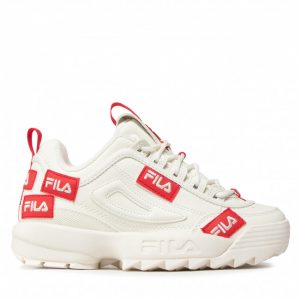 Sneakersy FILA - Disruptor Labels Wmn FFW0097.13056 Marshmallow/Fila Red