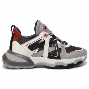 Sneakersy BRONX - 66285-AH BX 1621 Grey/O.White/Khaki/Rust 3252