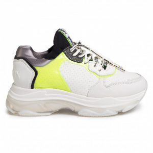 Sneakersy BRONX - 66341-BV Off White/N.Yellow/Blac