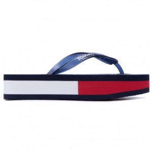 Japonki TOMMY JEANS - Rubber Thong Mid Beach Sandal EN0EN01301 Twilight Navy C87