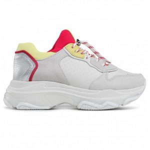 Sneakersy BRONX - Baisley 66167C-A Off White/Yellow/Fuchsia 2362