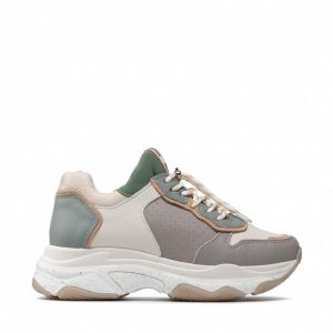 Sneakersy BRONX - 66412-Ca O.White/Sage Green/Grey 3559