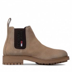Sztyblety TOMMY JEANS - Classic Chelsea Boot EM0EM00826 Cracked Earth GVG