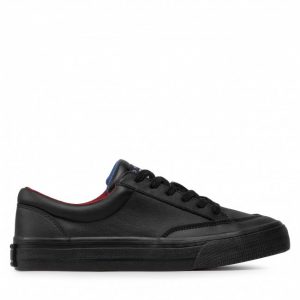 Sneakersy TOMMY JEANS - Skate Leather Vulc EM0EM00881 Black BDS
