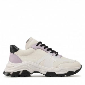Sneakersy BRONX - 66431-AT Off White/Cool Lilac/Black Nappa/Translucent Vinyl 3660