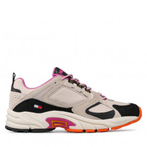 Sneakersy TOMMY JEANS - Wmns Archive Textile Mix Runner EN0EN01514 Smooth Stone ABI